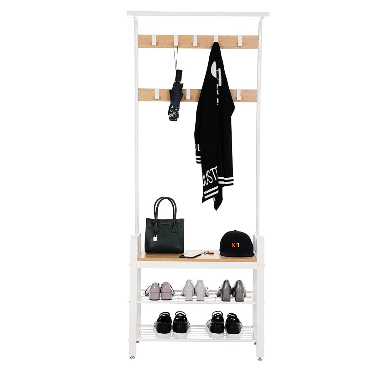 Hanger, clothes rack, additional cabinet, bookcase, shoe shelf, 9 hooks