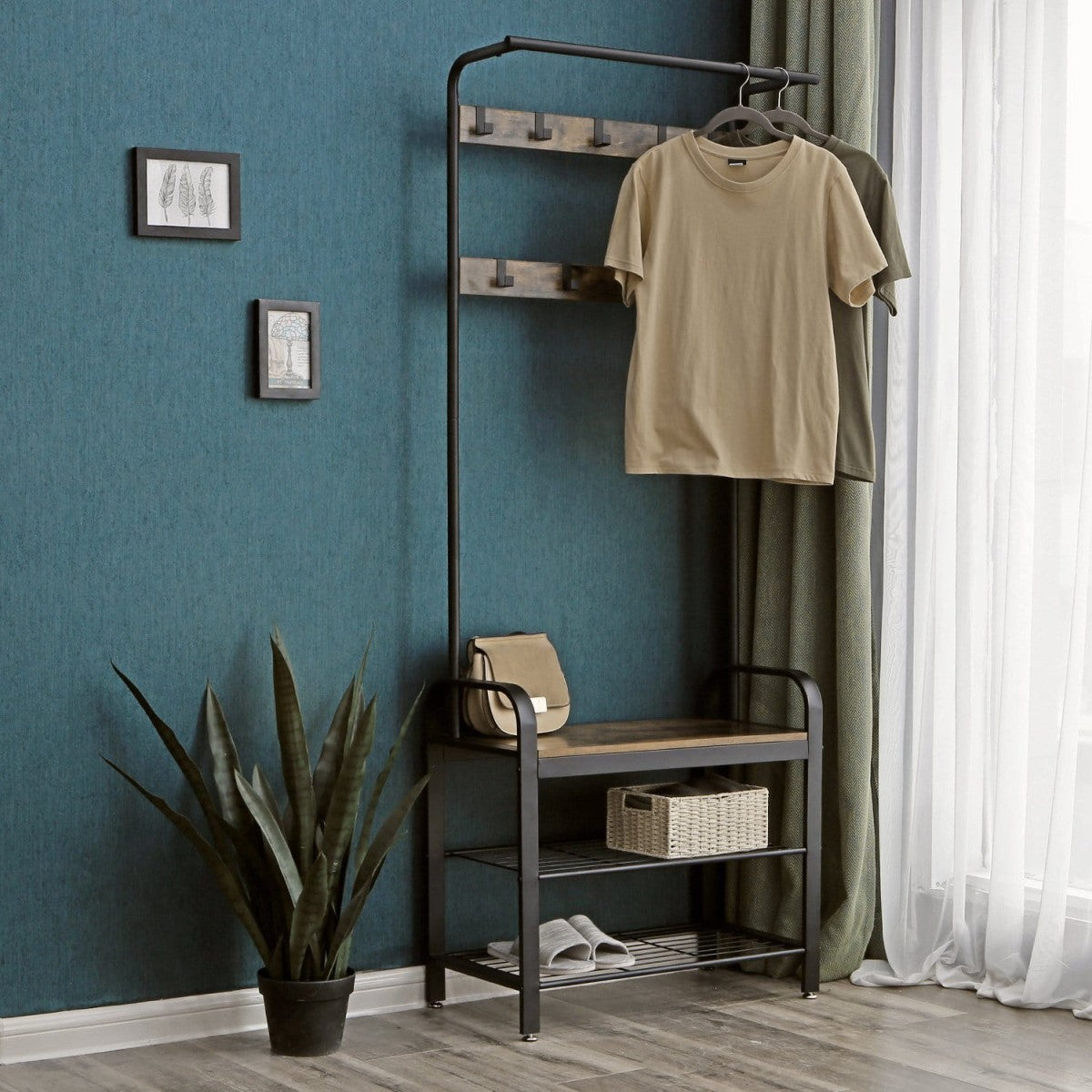 Hanger, clothes stand, wooden shoe rack, LOFT