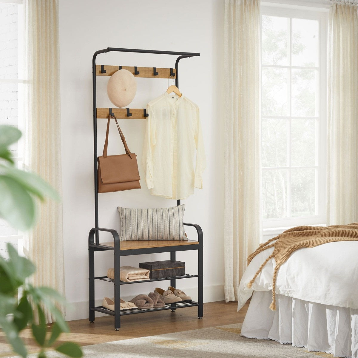 Hanger, clothes stand, wooden shoe rack, LOFT