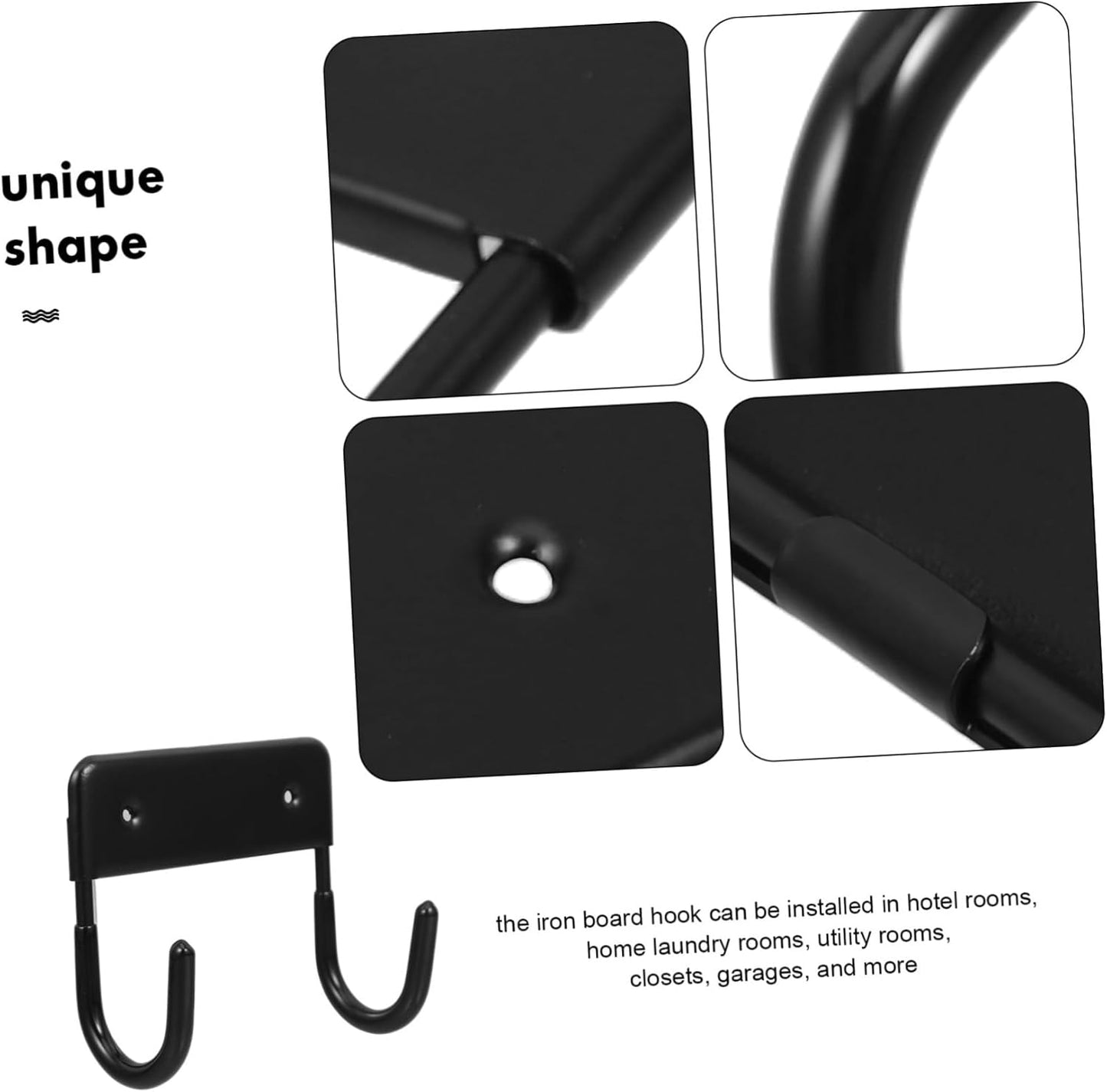 Hanger hook double metal load capacity 15kg black
