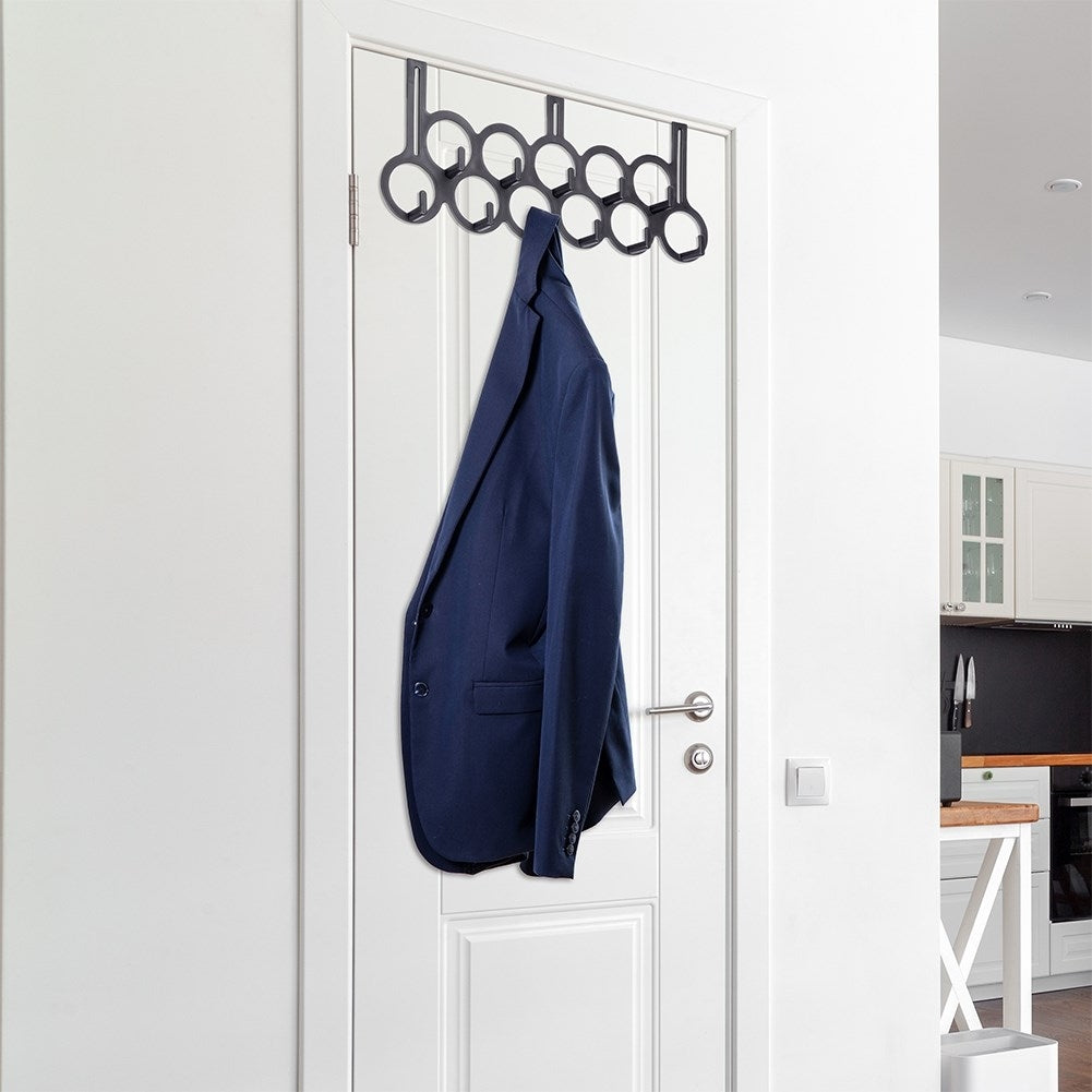 Hanger with 11 hooks for doors in bathroom, hall and bedroom