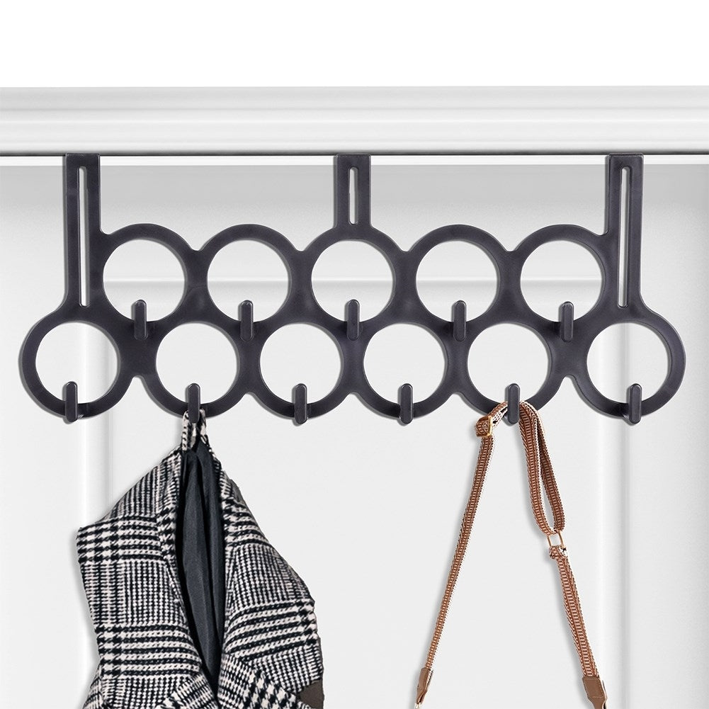 Hanger with 11 hooks for doors in bathroom, hall and bedroom