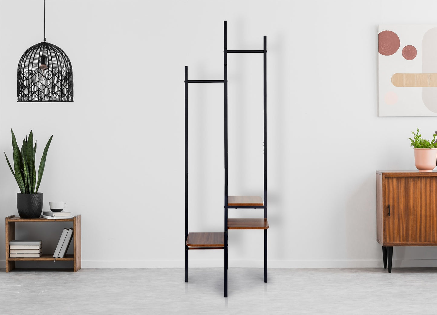 Hanger with shelves, wardrobe stand, bookcase, cupboard