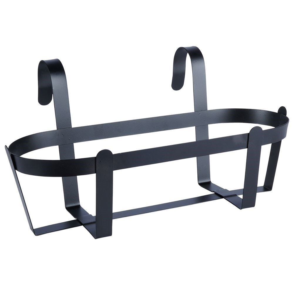 Hanging Balcony Pot in Black Metal for Flowers