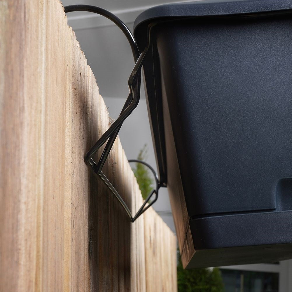 Hanging Balcony Pot with Barrel in Anthracite for Herbs