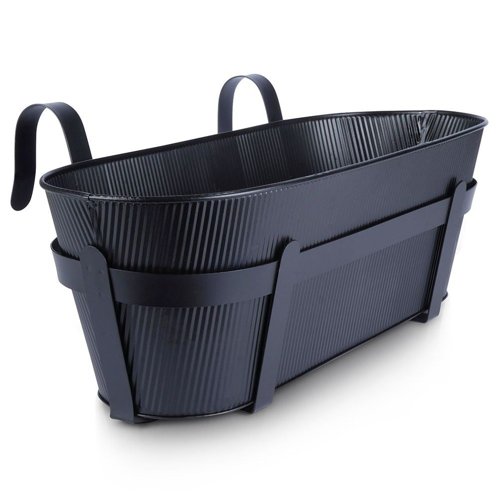 Hanging Balcony Pot with Ribbed Front