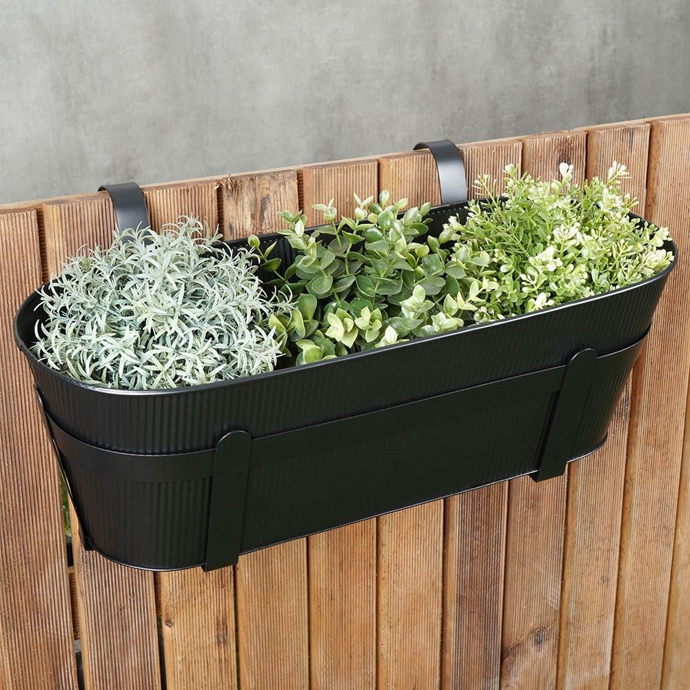 Hanging Balcony Pot with Ribbed Front