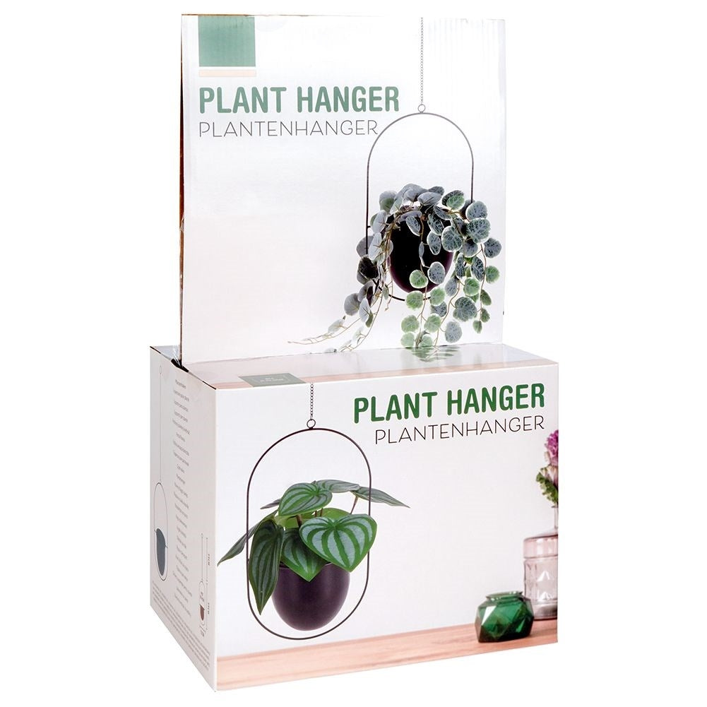 Hanging Black Metal Pot for Plants - Minimalist Design