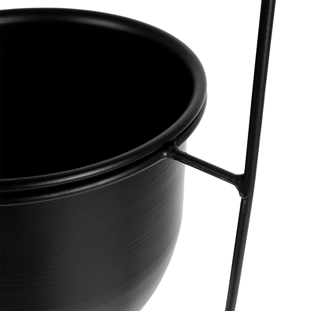 Hanging Black Metal Pot for Plants - Minimalist Design