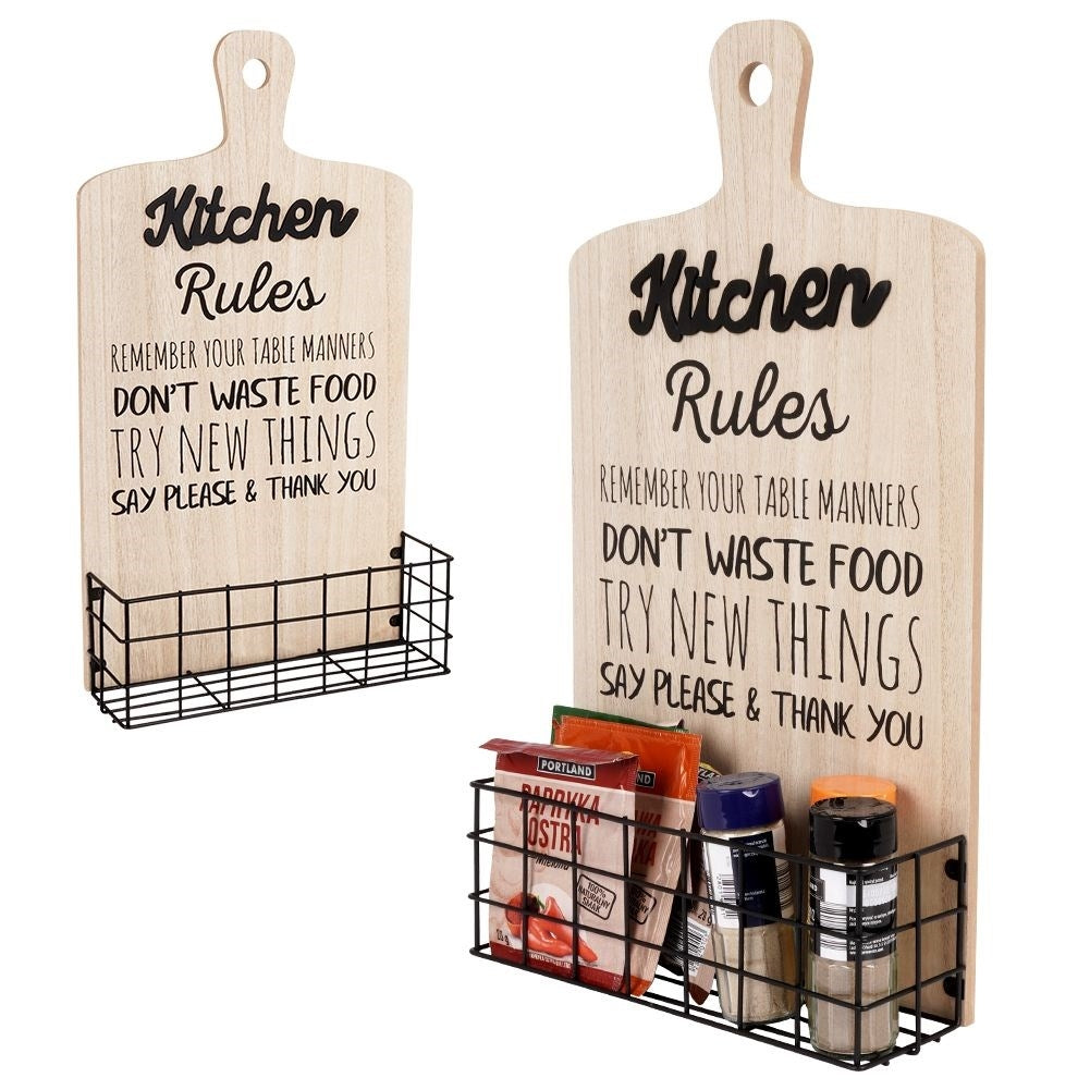 Hanging Cutting Board Kitchen Basket for Spices and Utensils