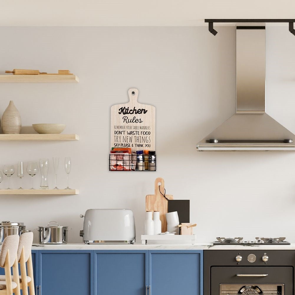 Hanging Cutting Board Kitchen Basket for Spices and Utensils
