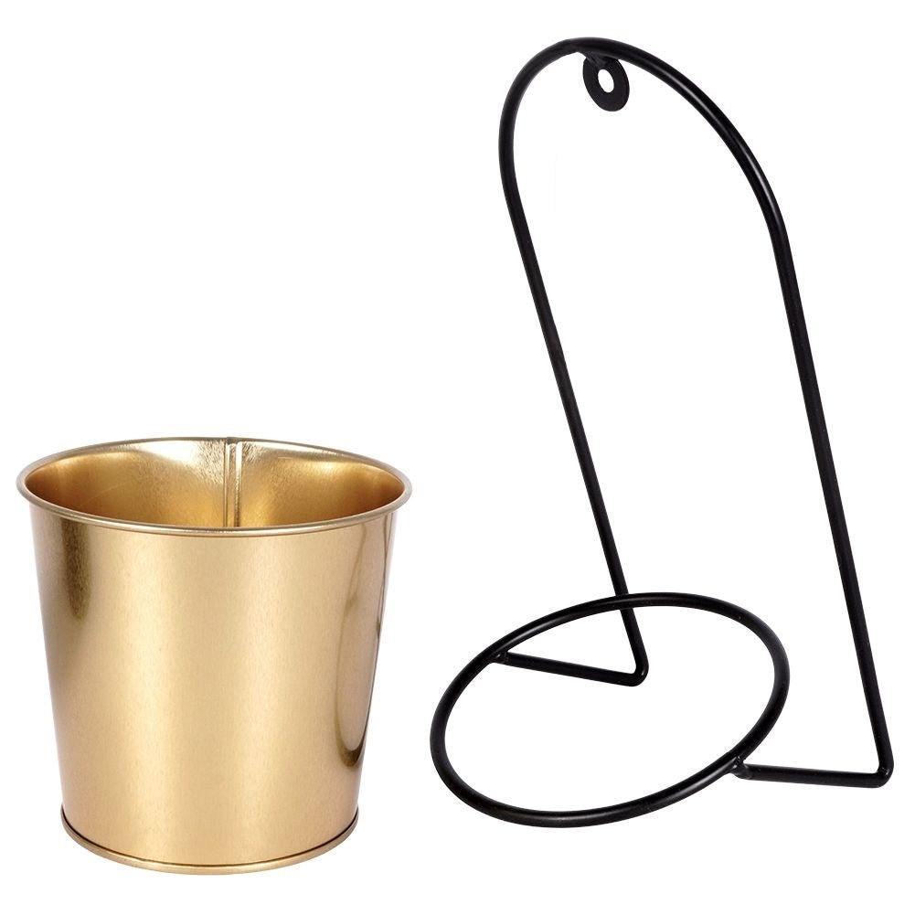Hanging Flowerpot in Golden Metal for Plants