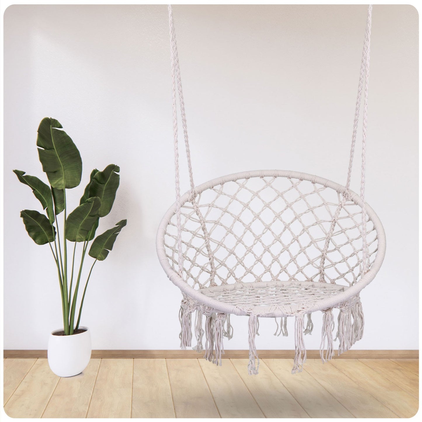 Hanging Garden Armchair Swing BOHO Beige