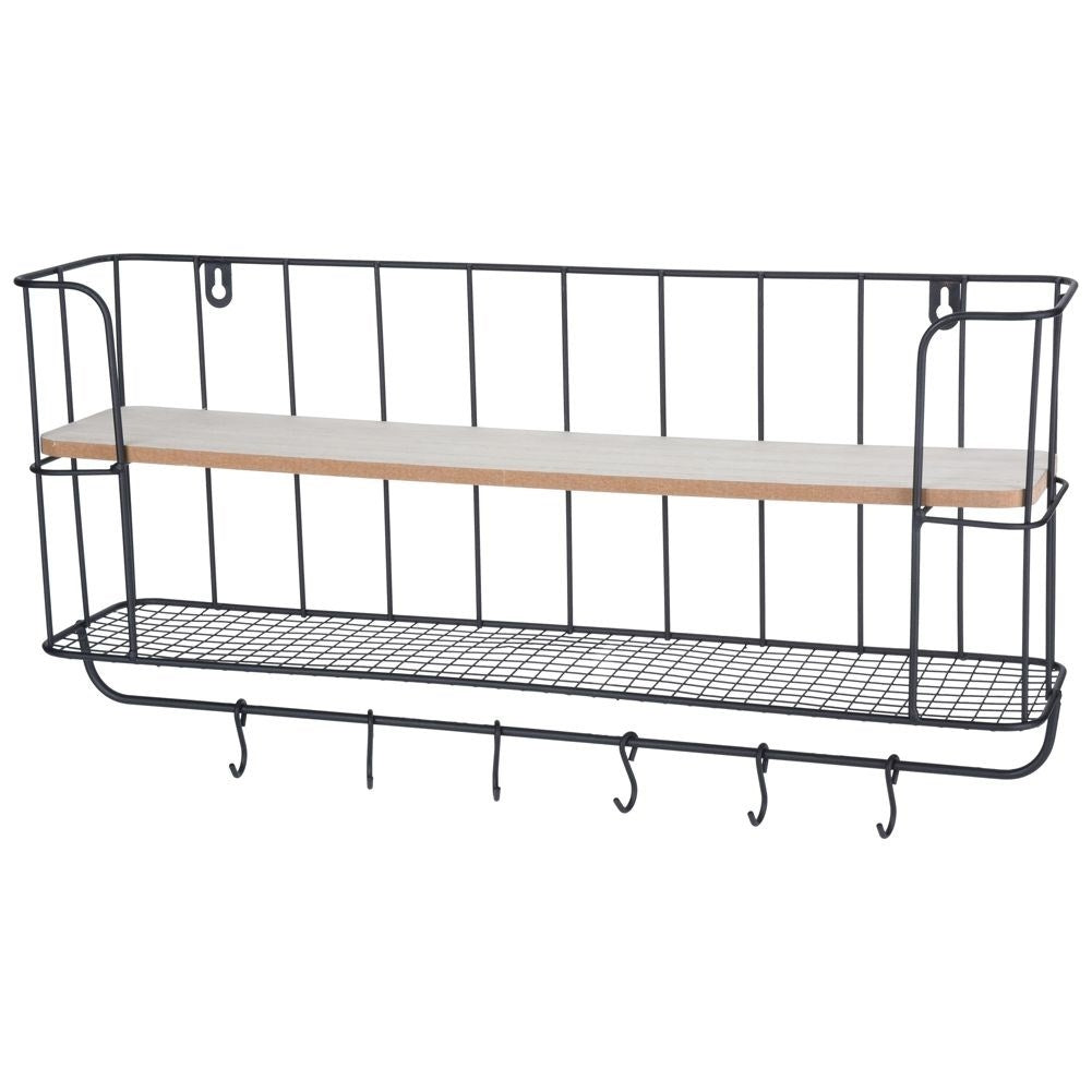 Hanging Kitchen Shelf with Hooks