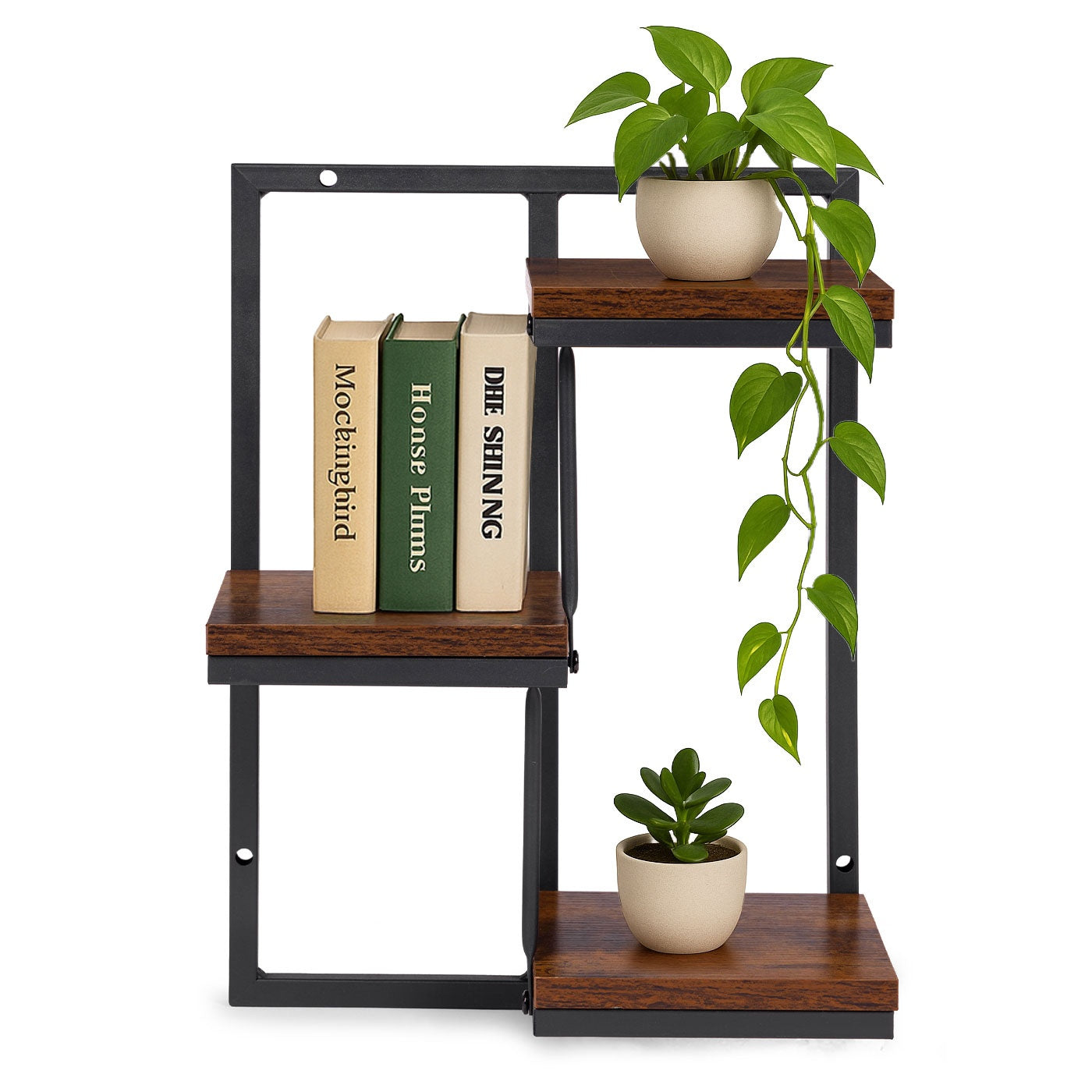 Hanging Plant Shelf – 3-Tier Steel Wall Mount