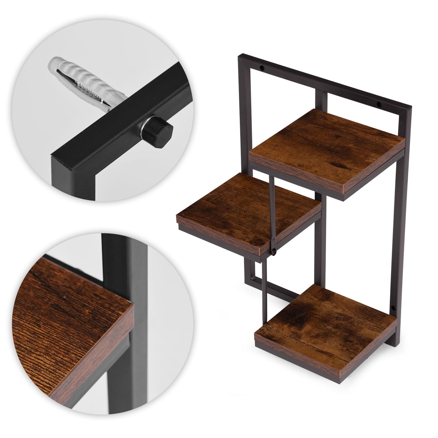 Hanging Plant Shelf – 3-Tier Steel Wall Mount