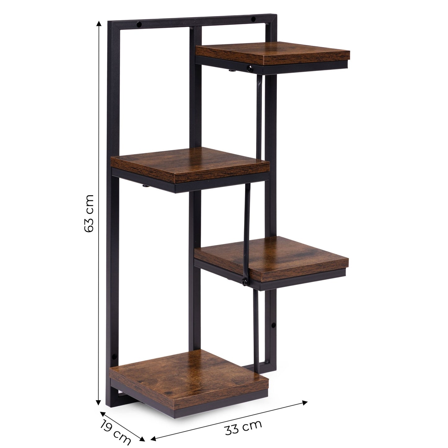 Hanging Plant Shelf – 4-Tier Steel Wall Mount