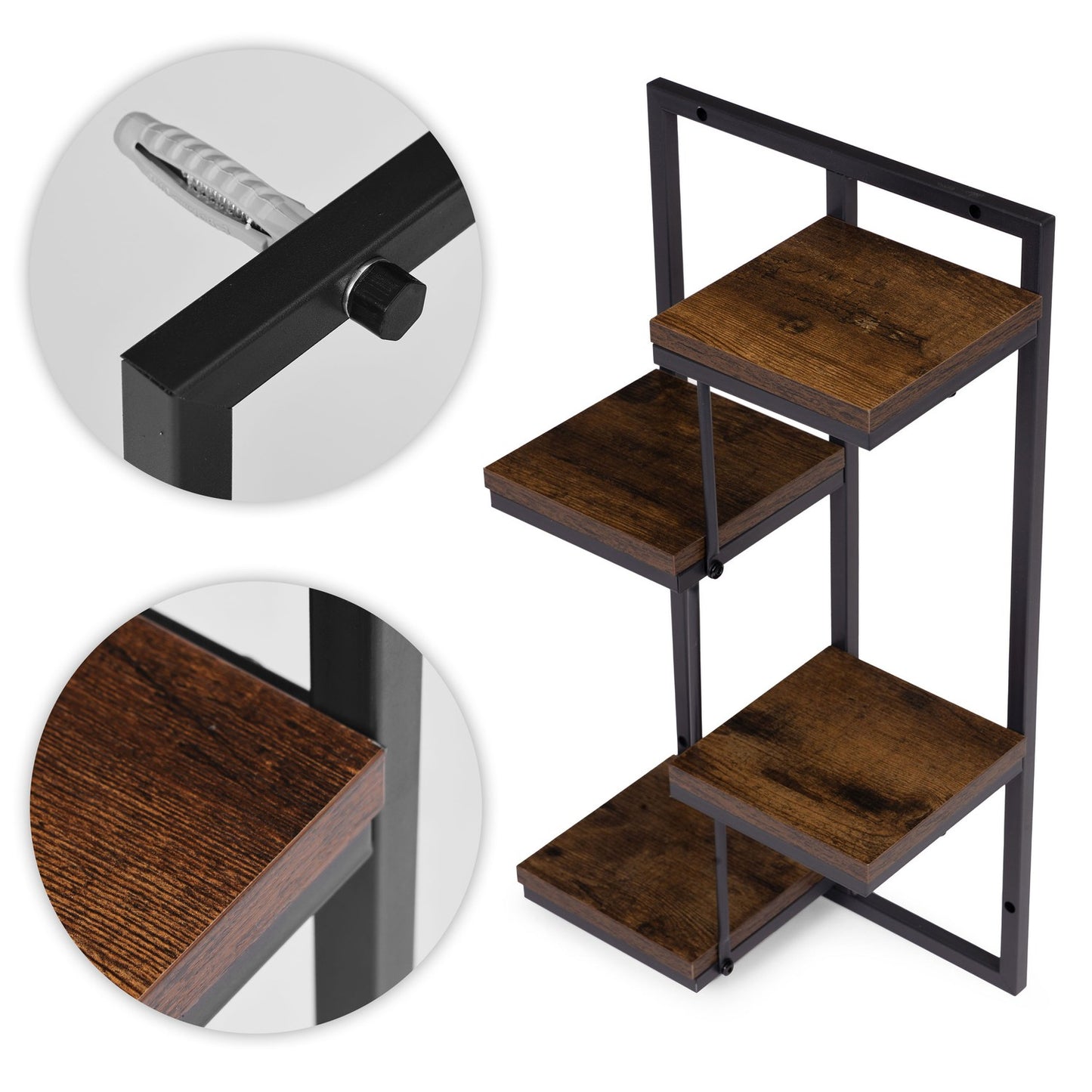 Hanging Plant Shelf – 4-Tier Steel Wall Mount