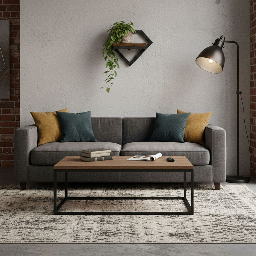Hanging Plant Shelf, Loft Style, Steel & Chipboard