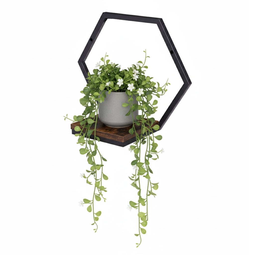 Hanging Plant Shelf, Loft Style Steel & Chipboard
