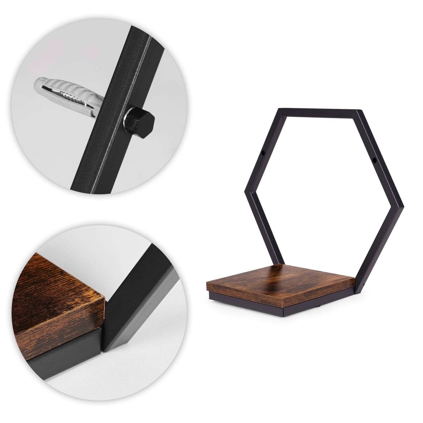 Hanging Plant Shelf, Loft Style Steel & Chipboard
