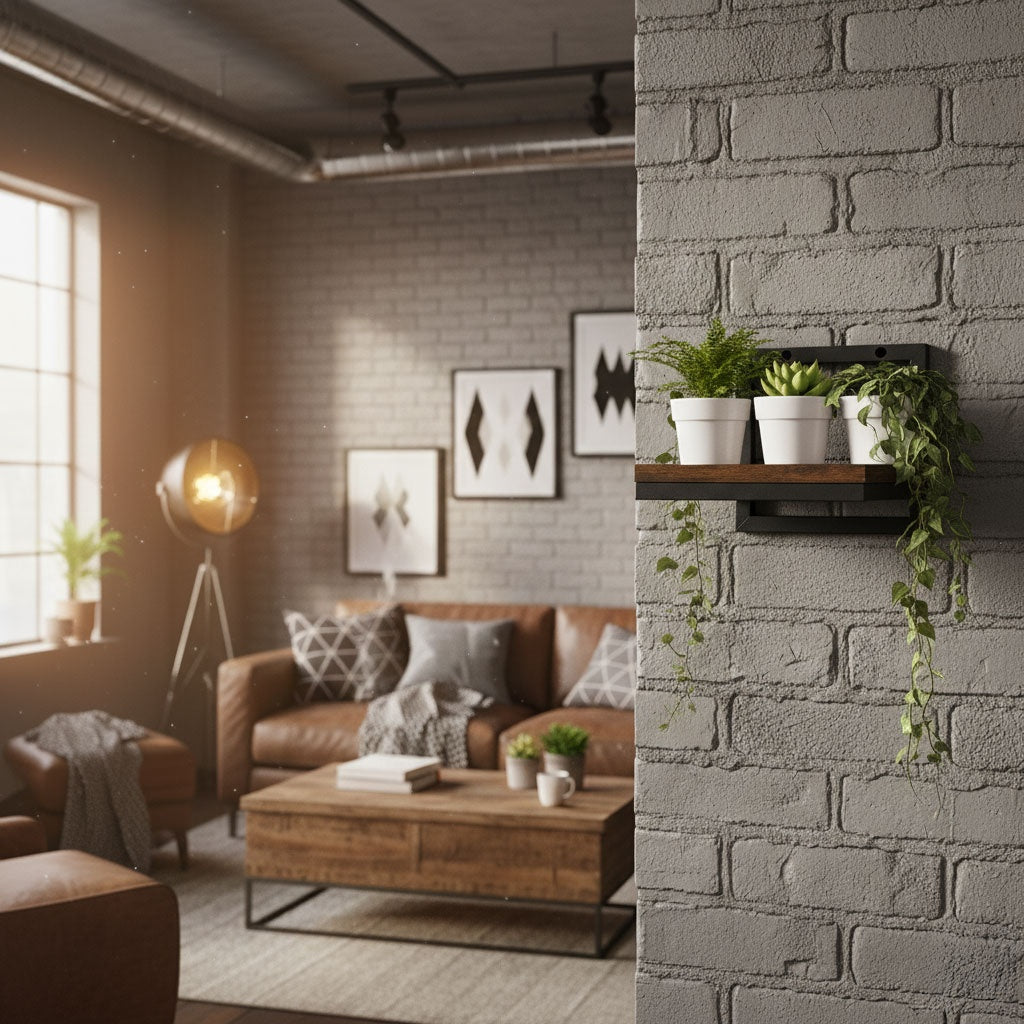 Hanging Plant Shelf – Steel & Chipboard, 5kg Capacity