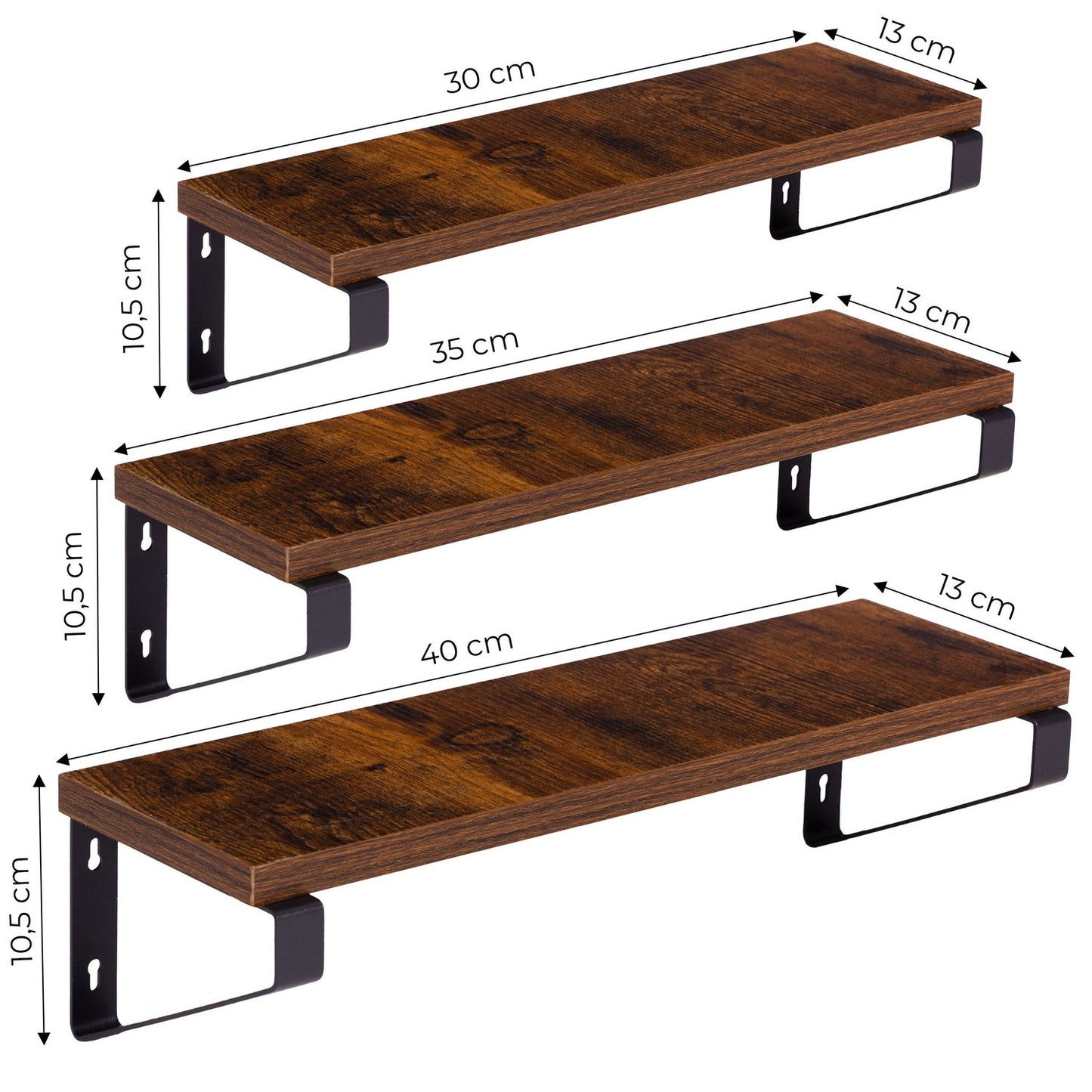 Hanging Plant Stand with 3 Shelves, Steel & Chipboard