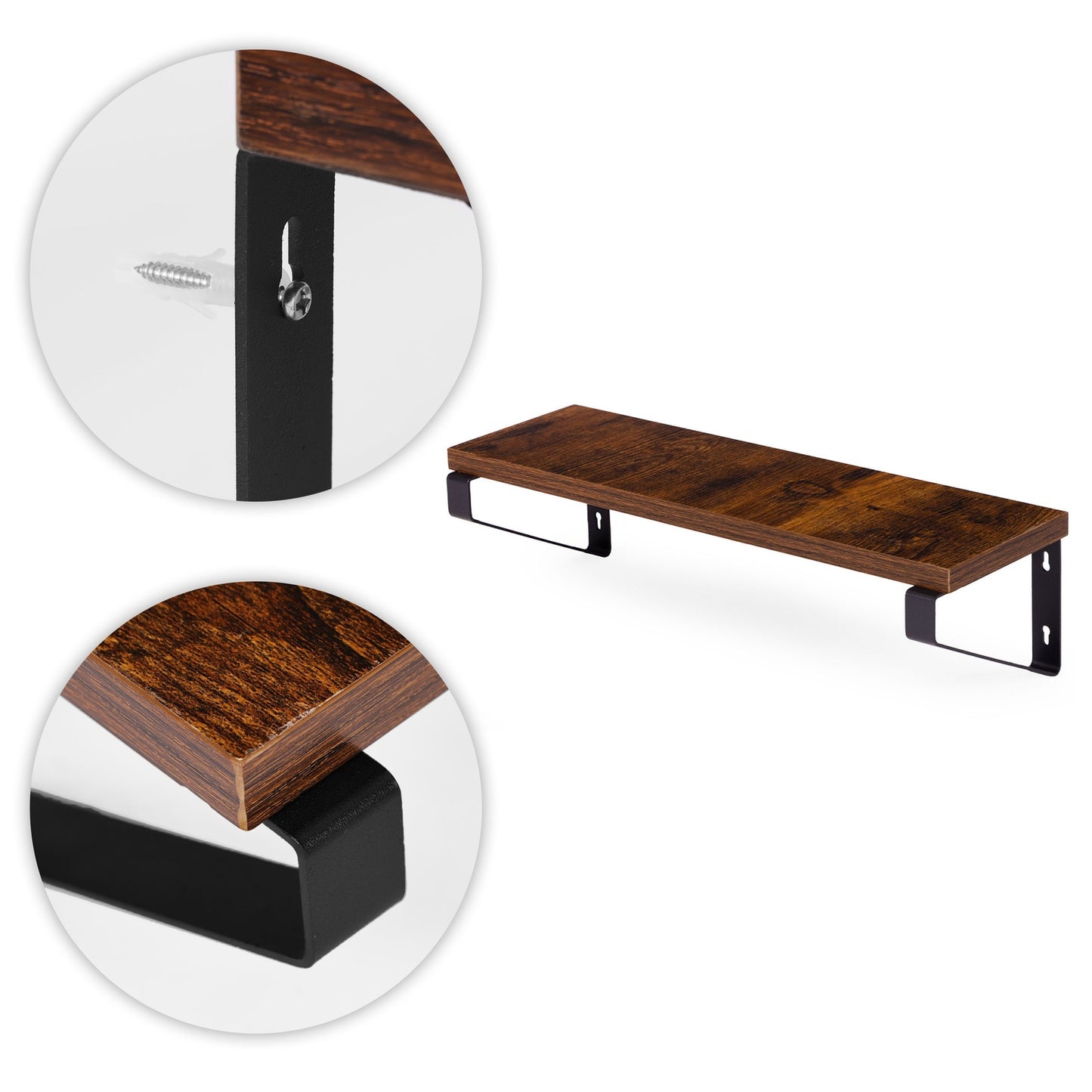 Hanging Plant Stand with 3 Shelves, Steel & Chipboard