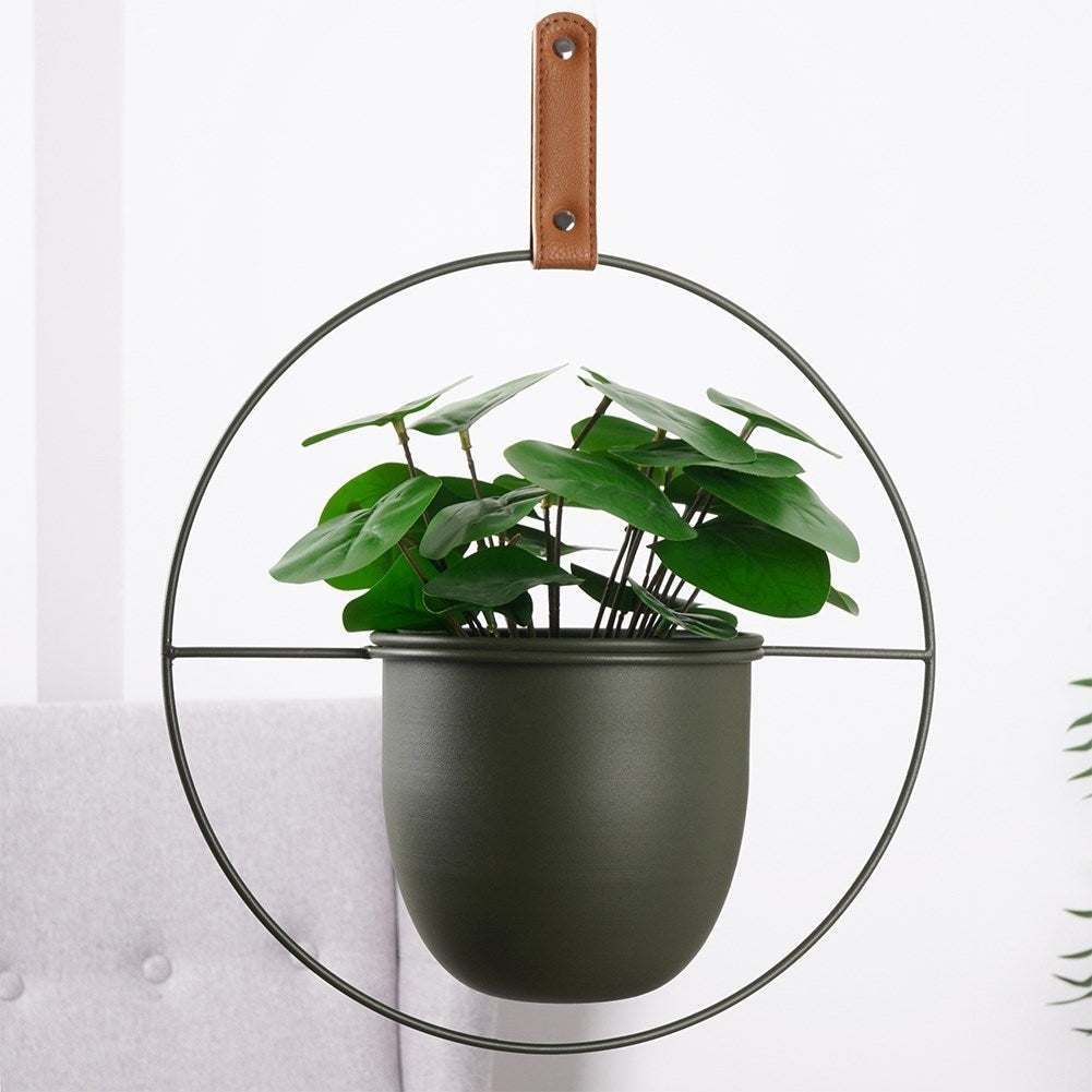 Hanging Pot with Leather Strap