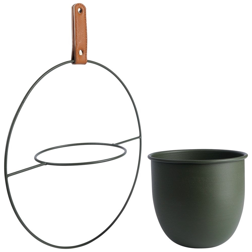 Hanging Pot with Leather Strap