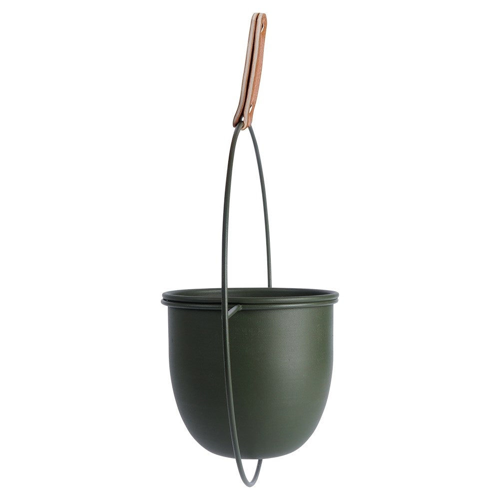 Hanging Pot with Leather Strap