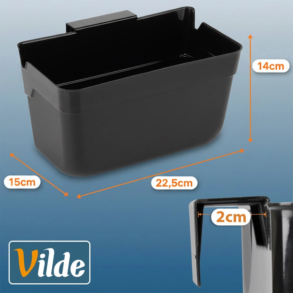 Hanging Trash Can, Black, 2.5L, 22.5x15x13.5 cm
