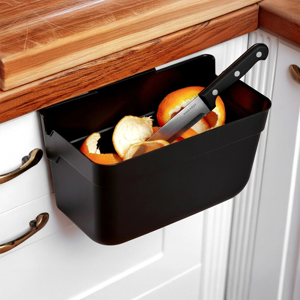Hanging Trash Can, Black, 2.5L, 22.5x15x13.5 cm