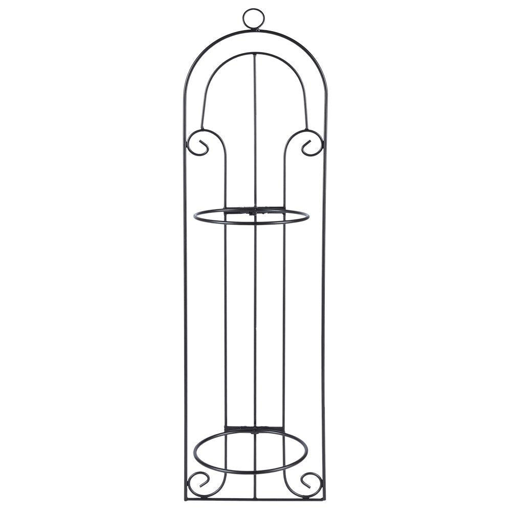 Hanging Wall Pot for Two Pots in Black Metal