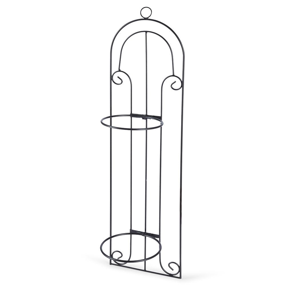 Hanging Wall Pot for Two Pots in Black Metal