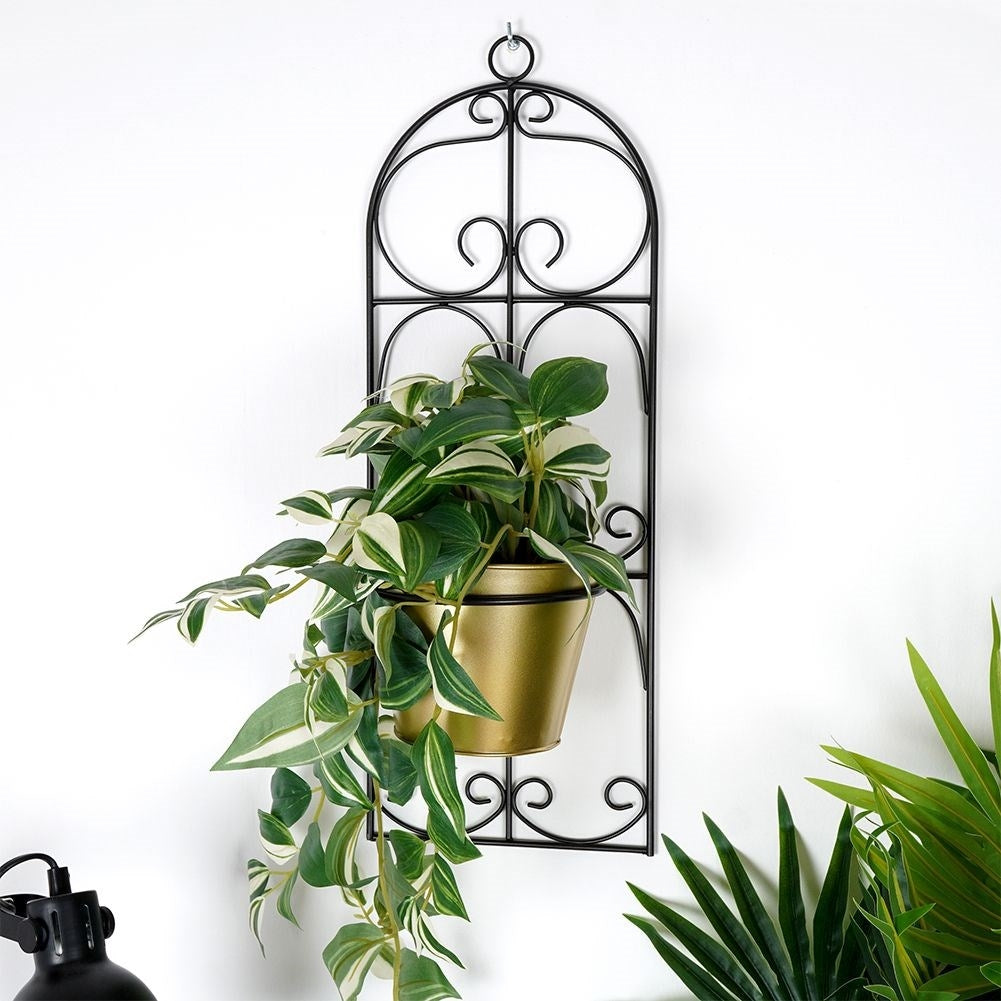 Hanging Wall Pot in Black Metal for One Pot