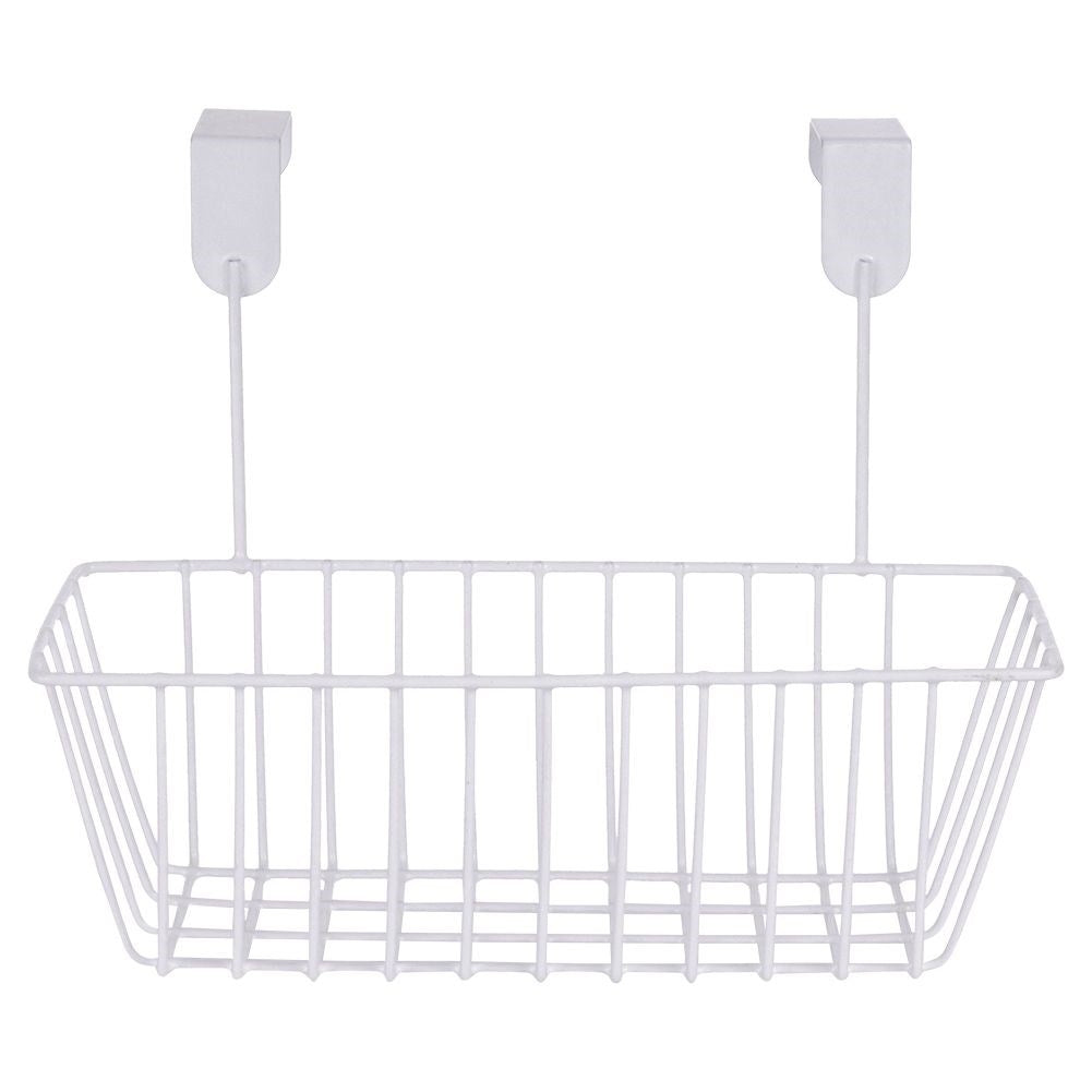 Hanging basket for cabinet doors and shower cubicles