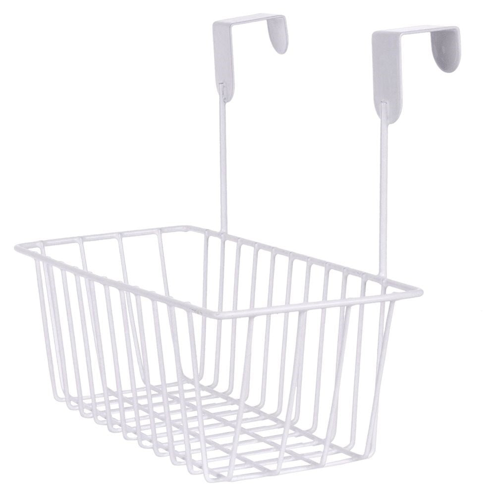 Hanging basket for cabinet doors and shower cubicles