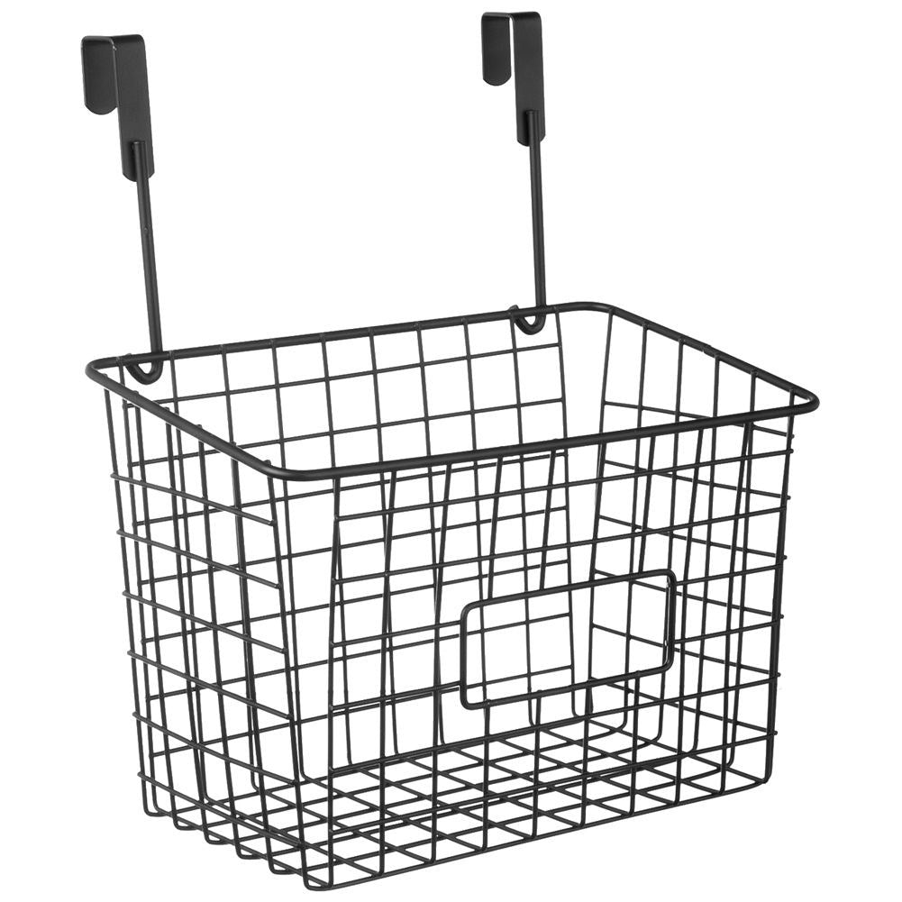 Hanging black metal shelf for cabinet doors, perfect storage