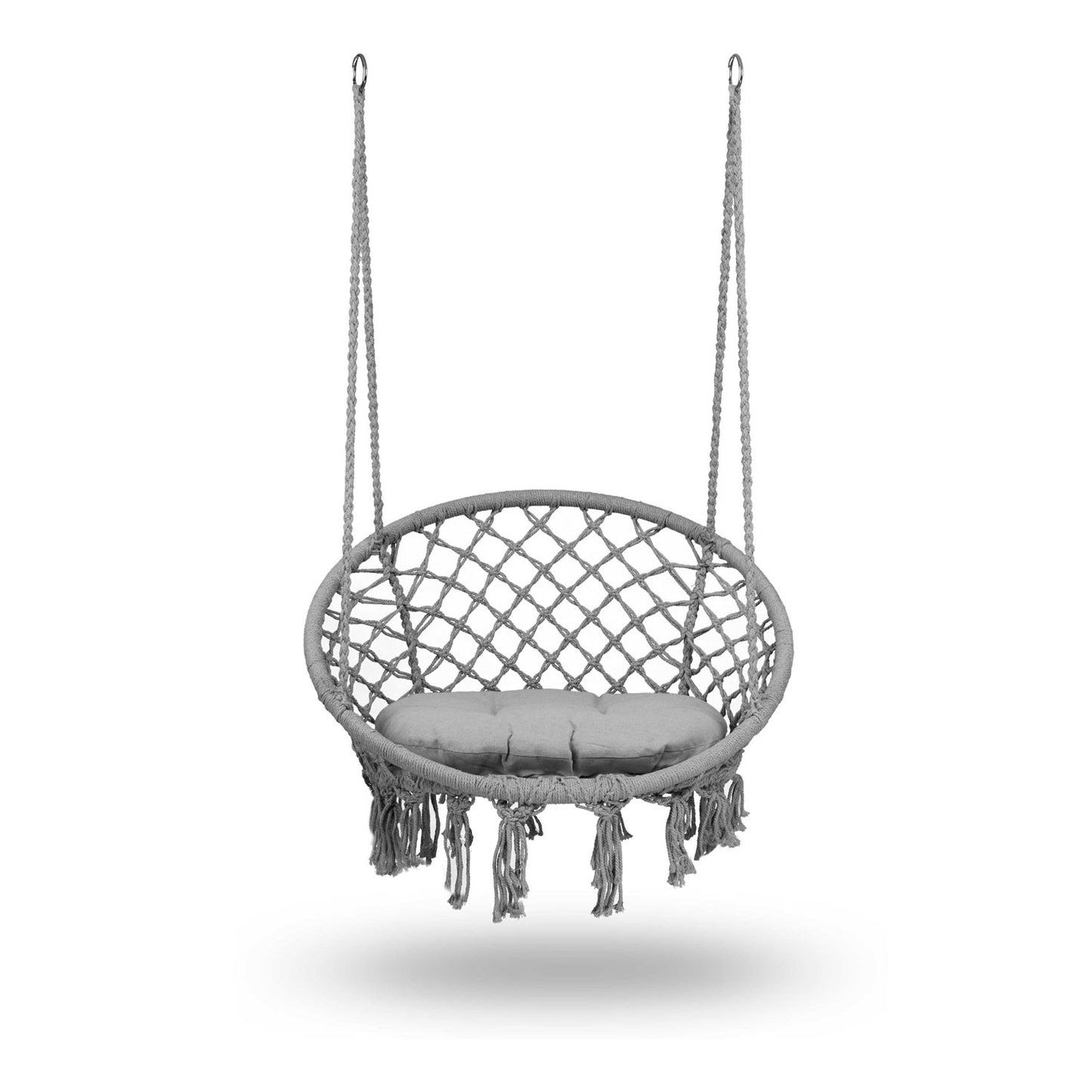Hanging garden armchair BOHO gray with cushion