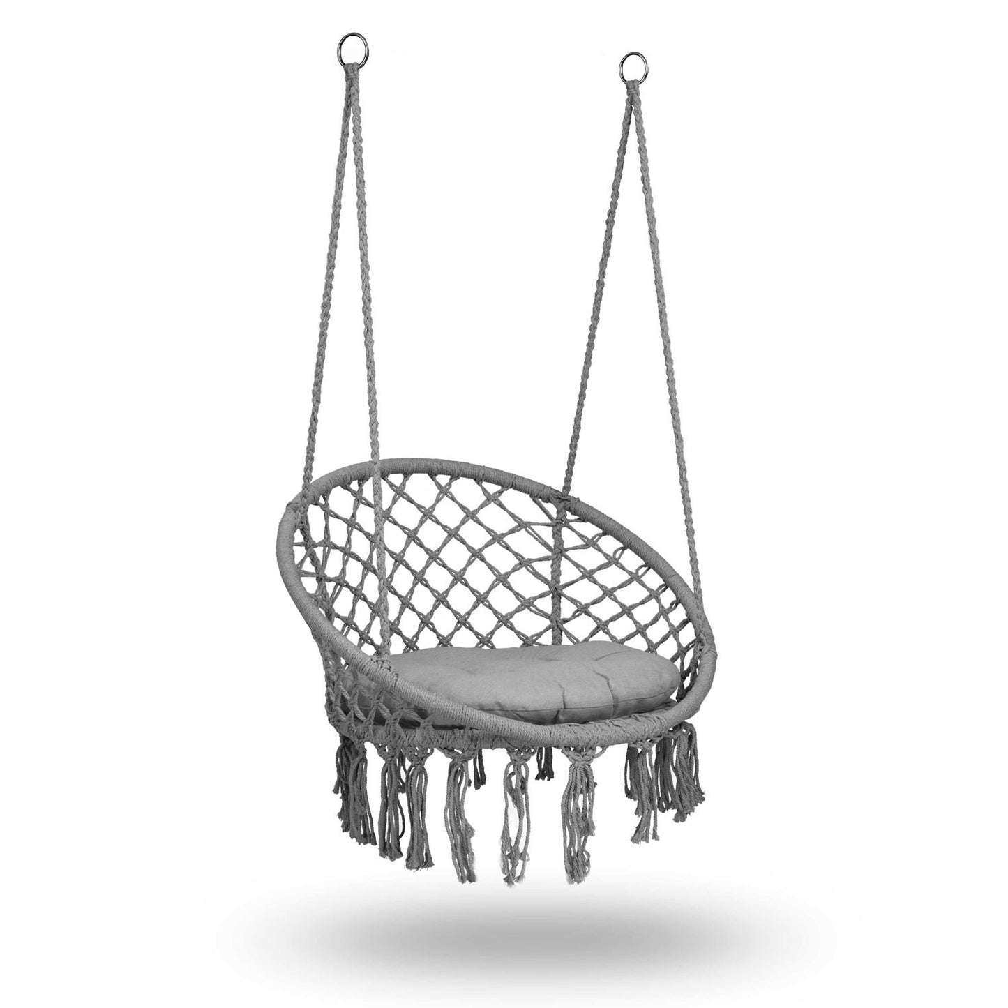 Hanging garden armchair BOHO gray with cushion