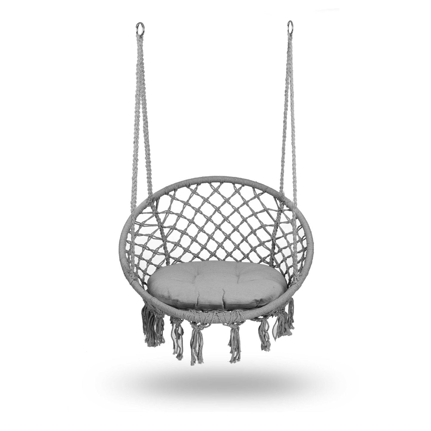 Hanging garden armchair BOHO gray with cushion