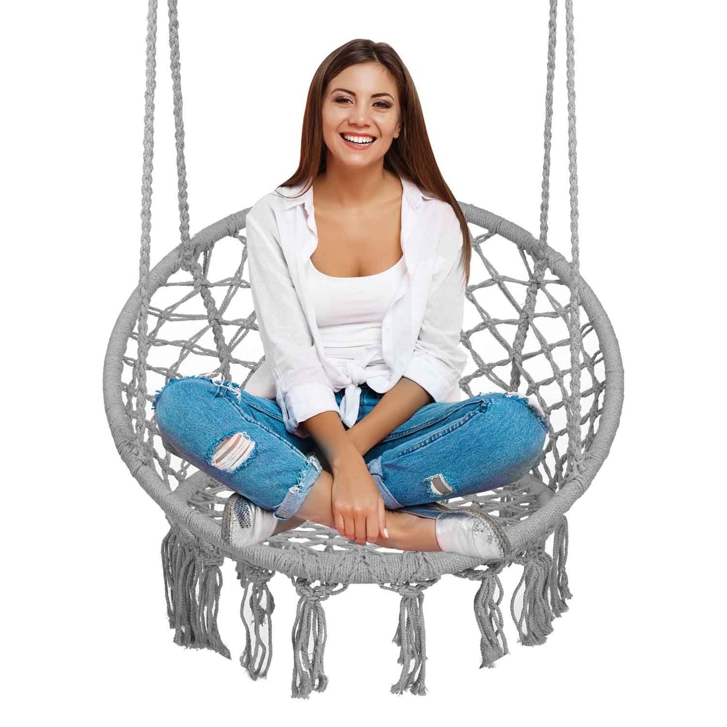 Hanging garden chair BOHO gray