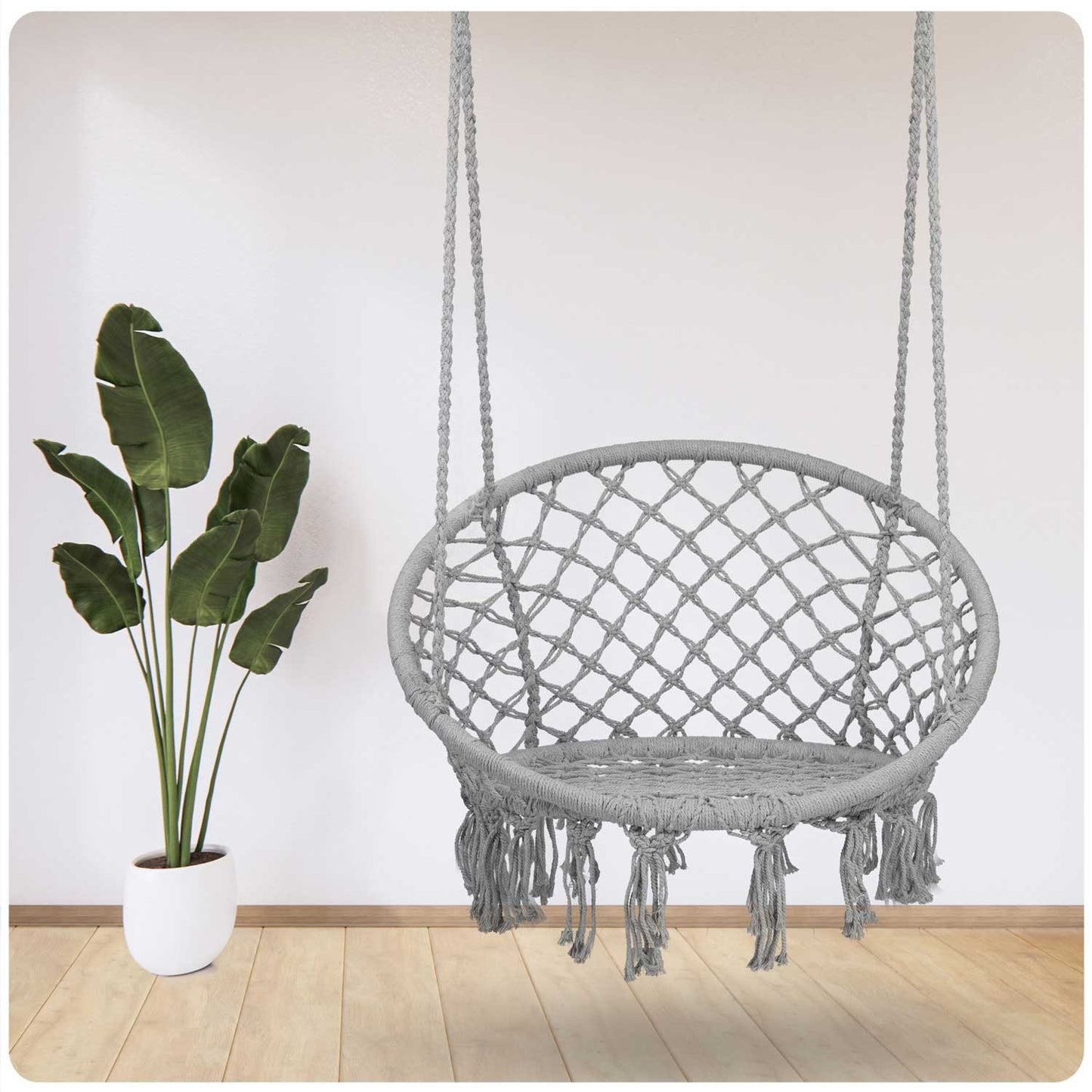 Hanging garden chair BOHO gray
