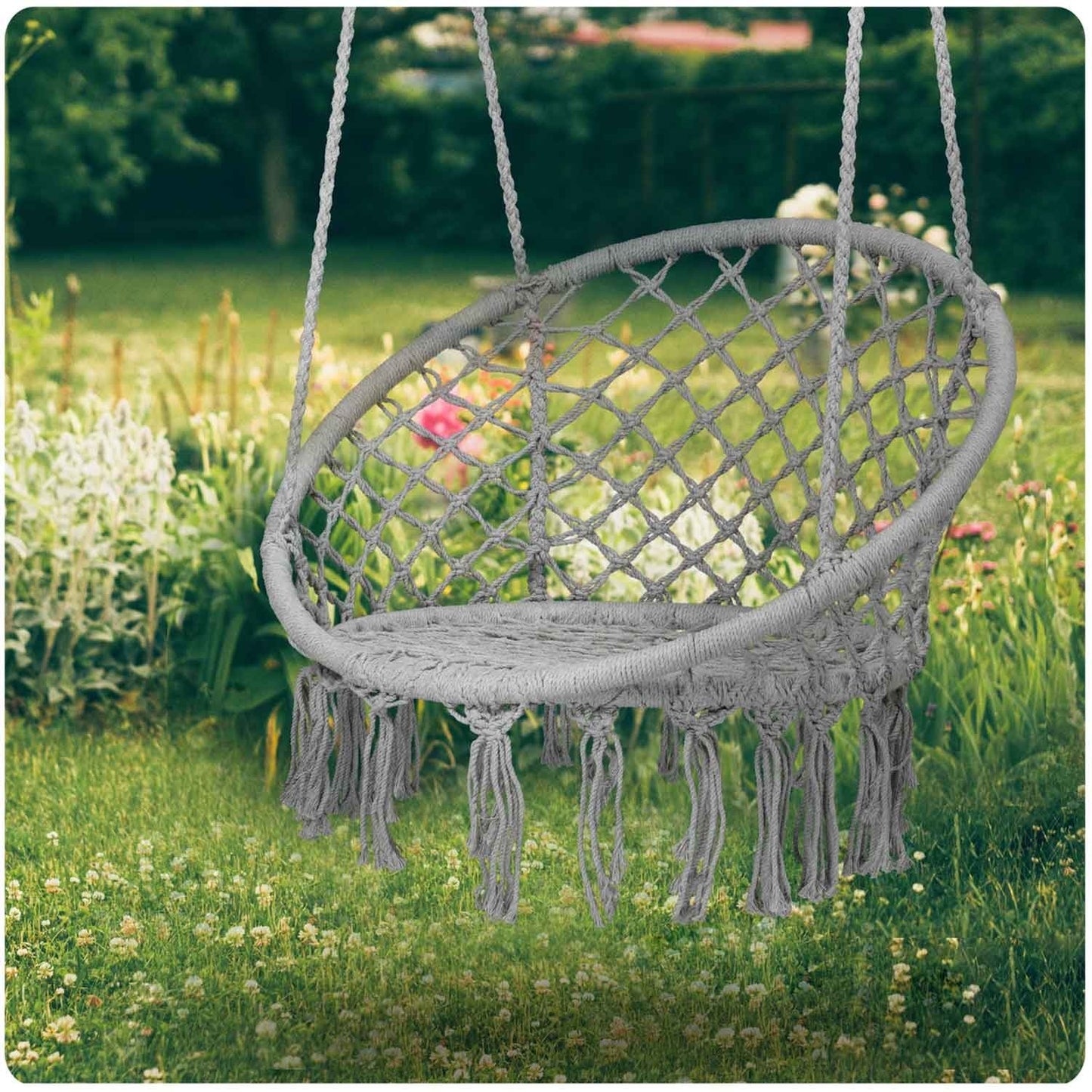 Hanging garden chair BOHO gray