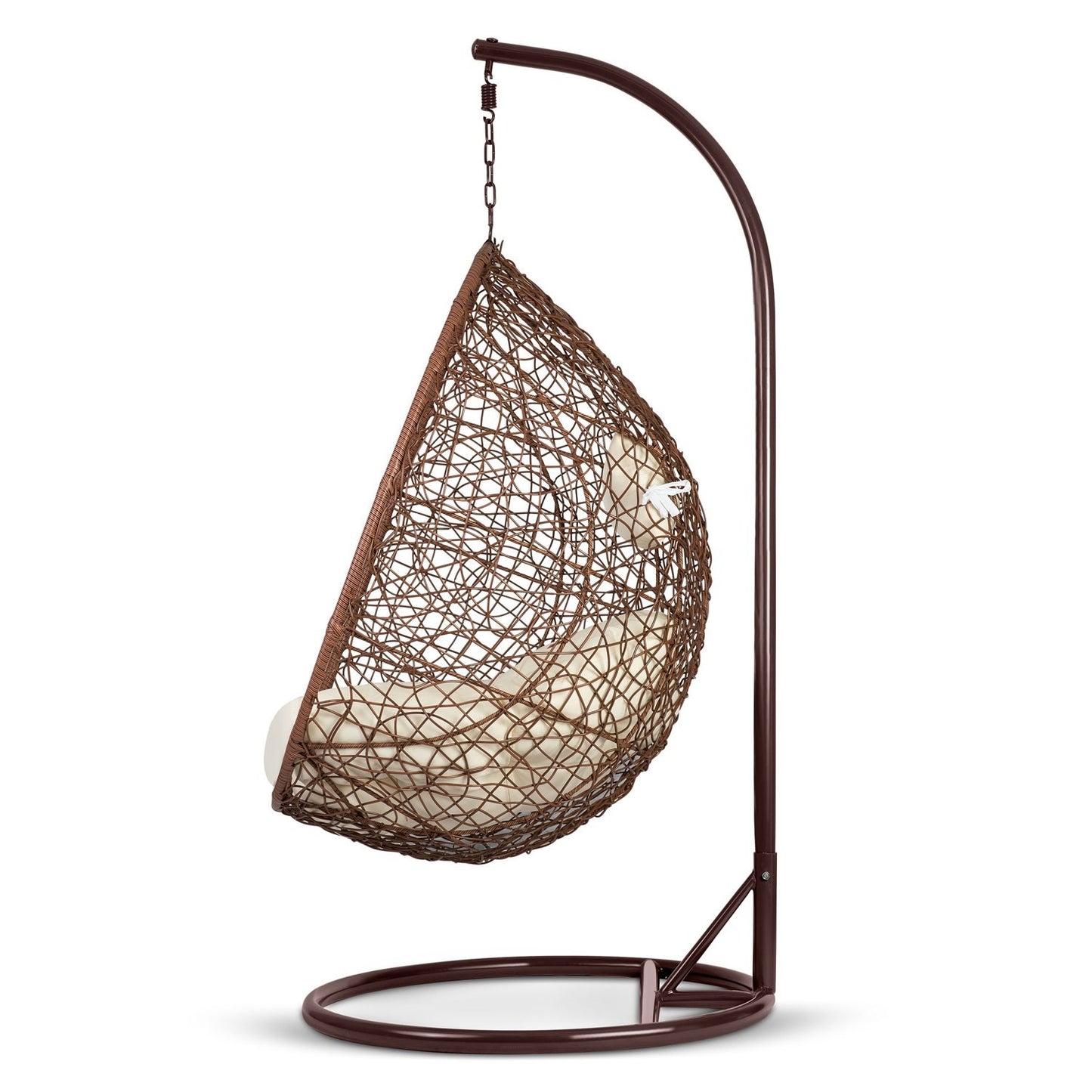 Hanging garden chair Brava brown + beige cushions Sofotel