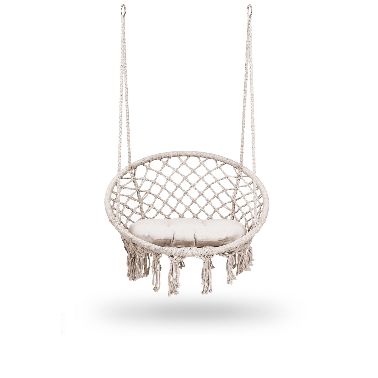 Hanging garden swing chair BOHO beige