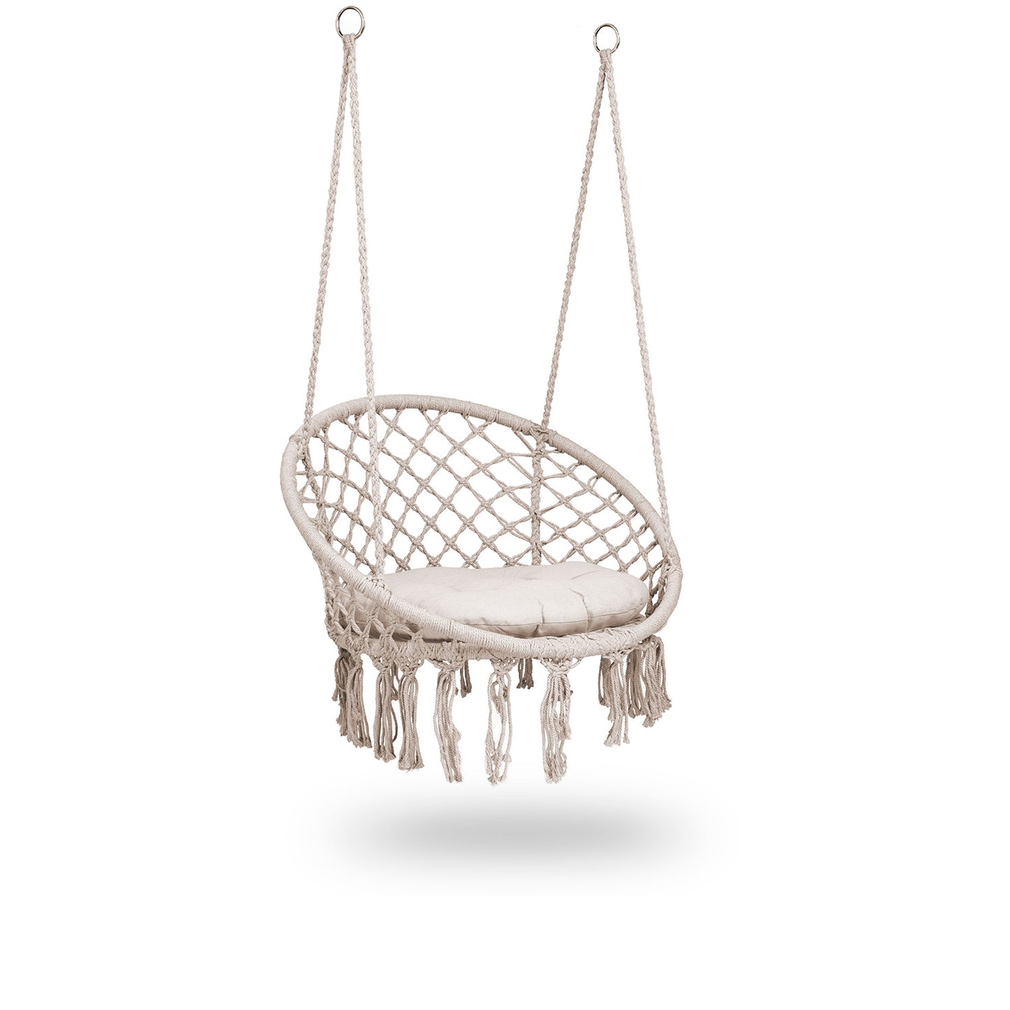Hanging garden swing chair BOHO beige