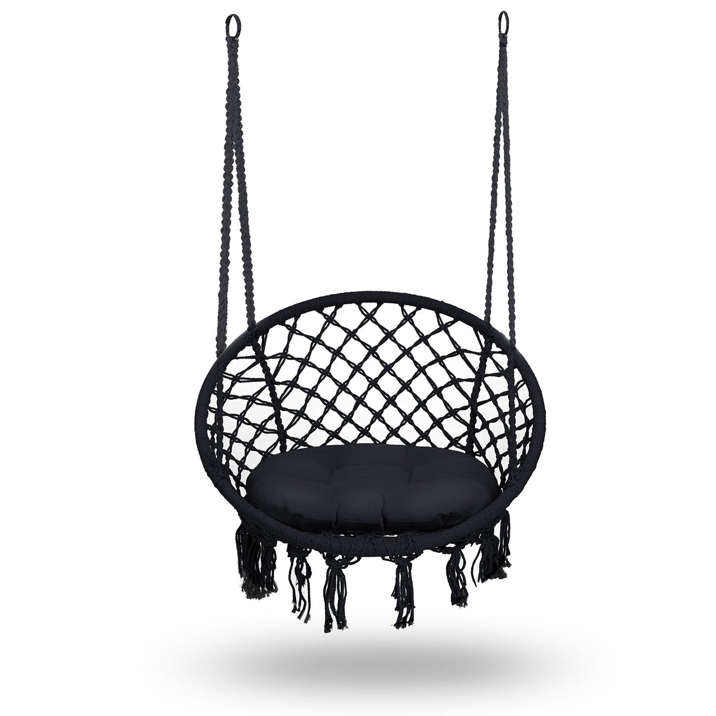 Hanging garden swing chair BOHO black