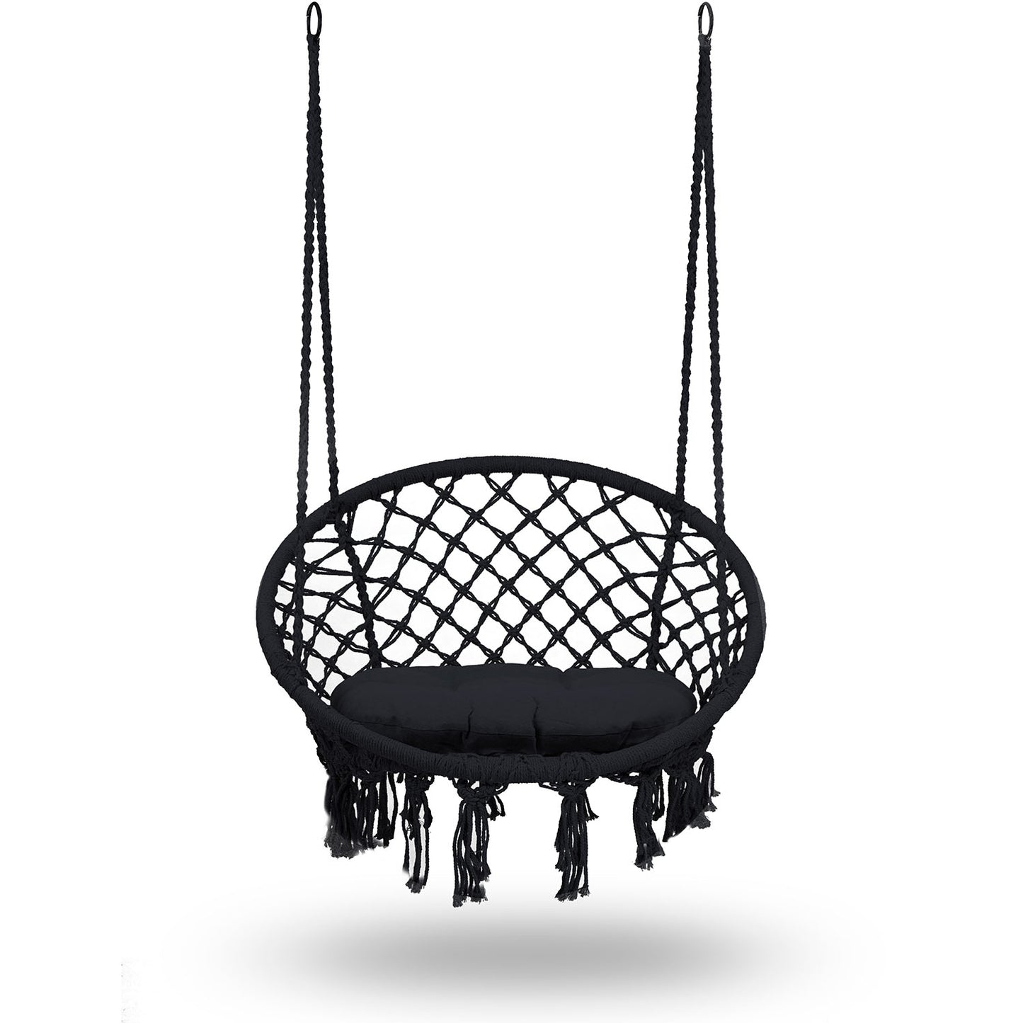 Hanging garden swing chair BOHO black